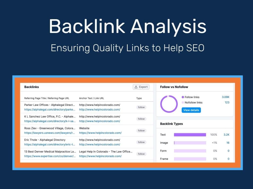 Backlink Data for Personal Injury Lawyer from SEO Tool