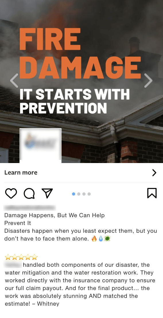 A Social Media Ad Using A Review to Drive Sales