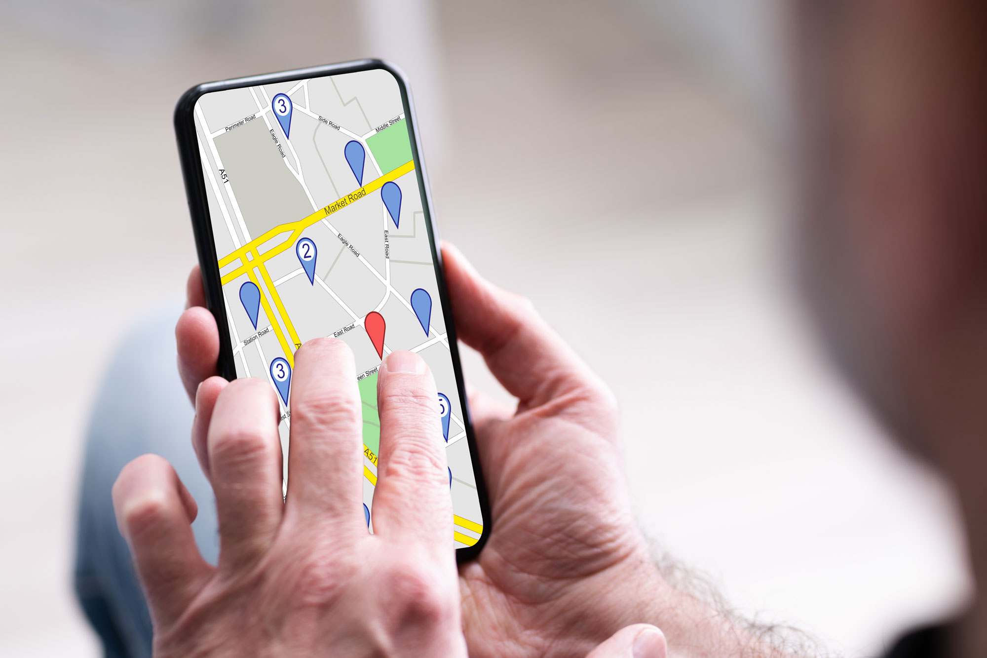 SEO-Using-Map-for-Local-Services Man Performing Google Search for Colorado Personal Injury Lawyers